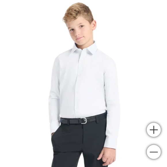 Kenneth Cole Youth Dress Shirt XL/18R White kt3 - Picture 1 of 4